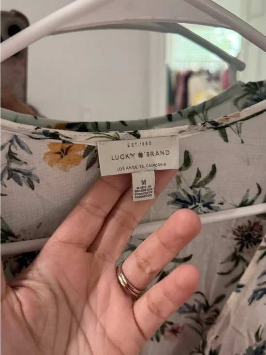 Lucky Brand Floral Peplum Blouse - Picture 3 of 4